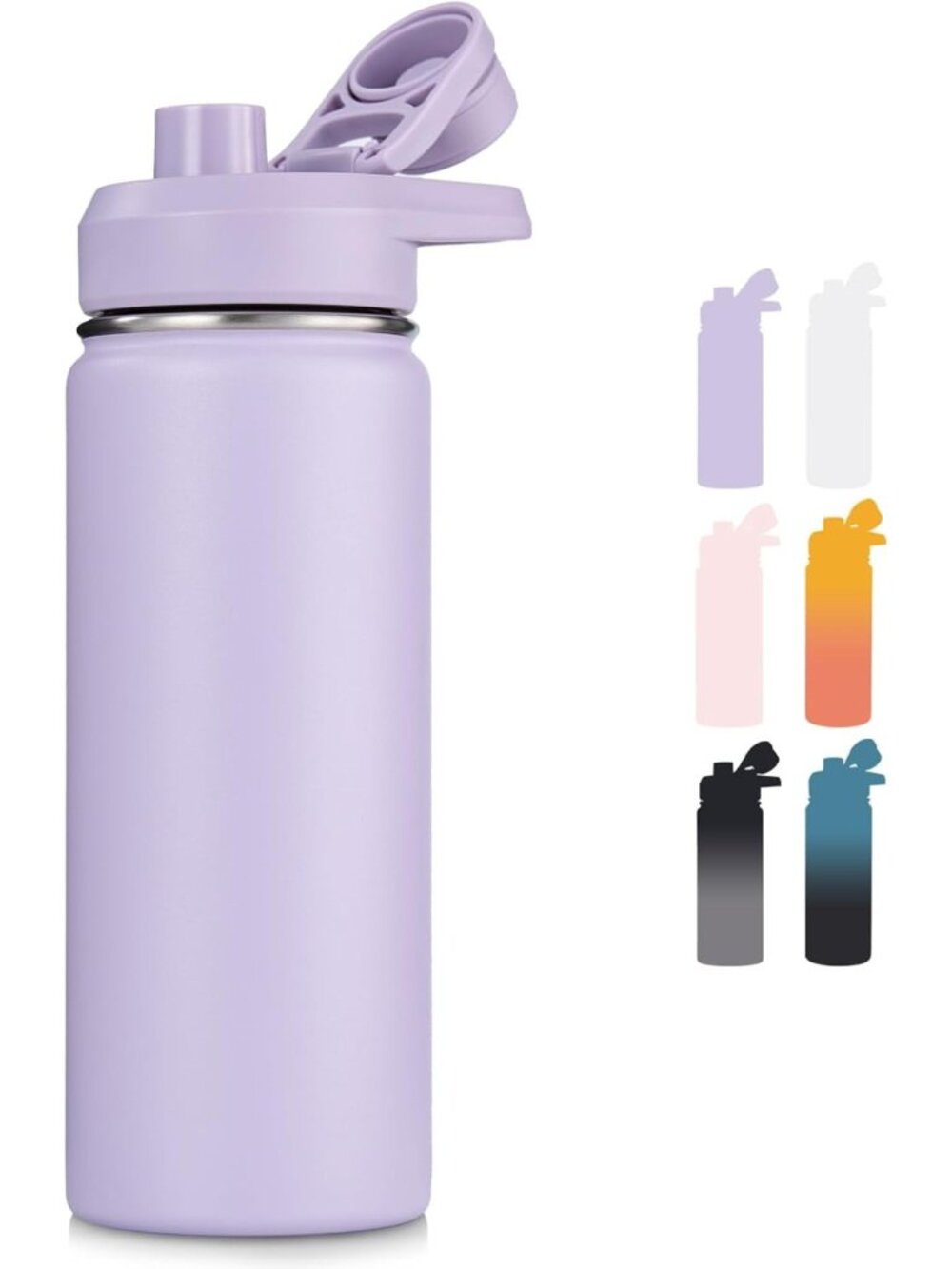 Insulated 18 oz Water Bottle with Handle - Stainless Steel, BPA Free, Keeps